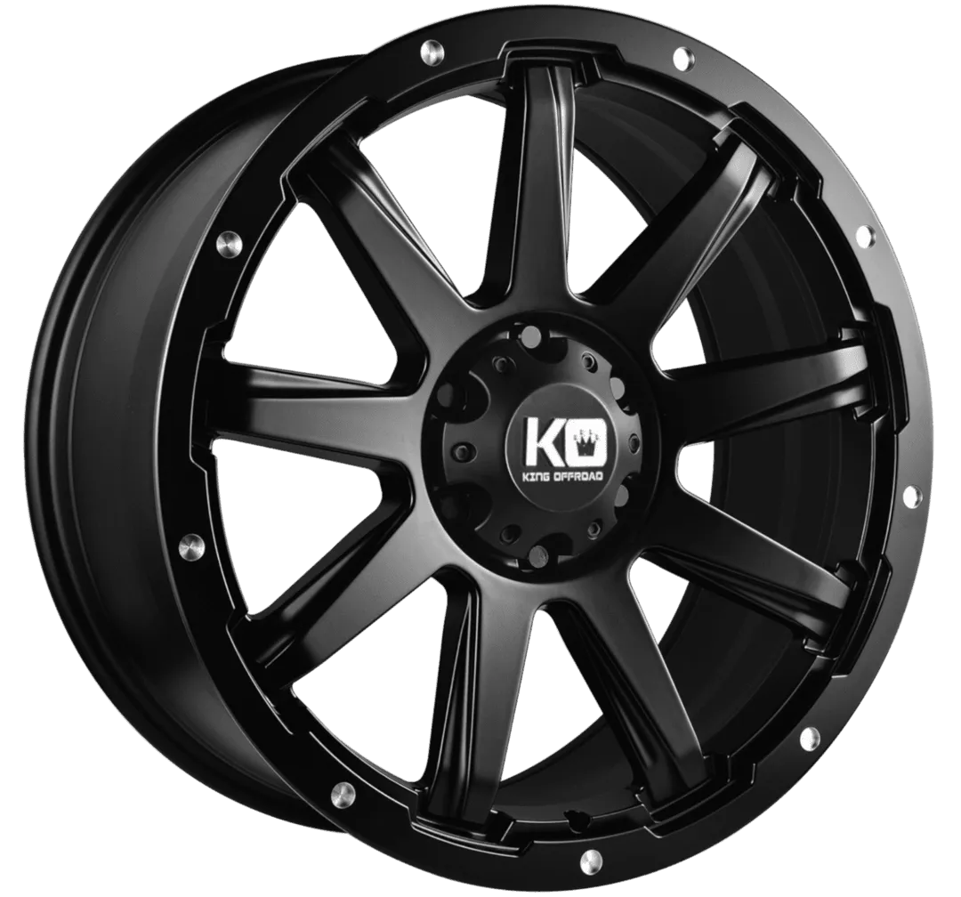 King Gator Alloy Wheels Satin Black (Milled Rivets)