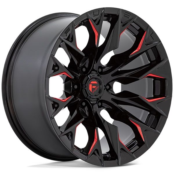 Fuel Flame D823 Gloss Black Milled W/Candy Red